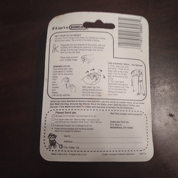 Vintage 1994 Factory Sealed Duncan Hyper Glow Yo-Yo 3057NP Made in USA New - Picture 2 of 2